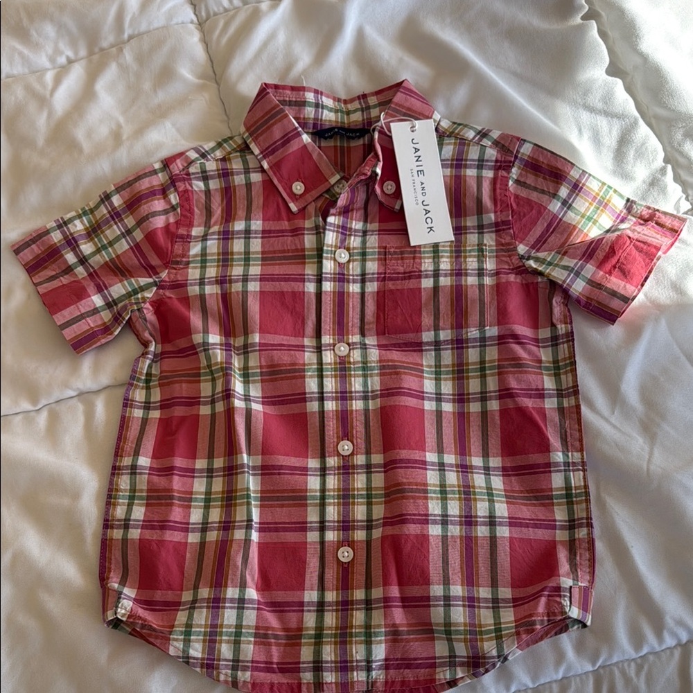 Plaid Red Kids Shirt by Janie and Jack